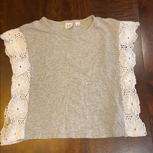 Gap Kids Sleeveless Floral Lace Trim Top